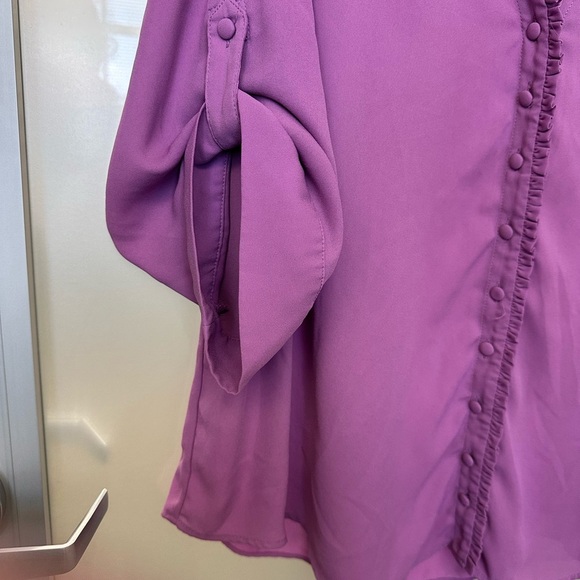 Torrid Harper - Lavender Ruffle Georgette Blouse size 2X - Picture 3 of 6